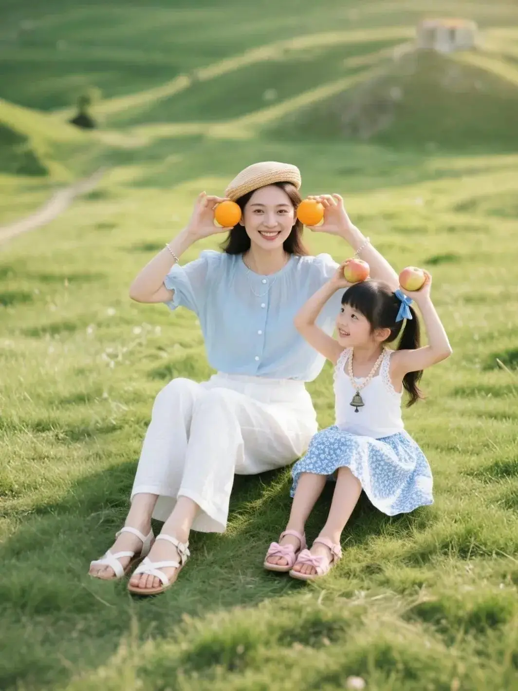 自然温馨亲子大片技巧_亲子照姿势示范_100种姿势摆拍双人